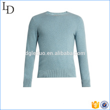 Crew neck light blue cashmere sweater custom for men sweater